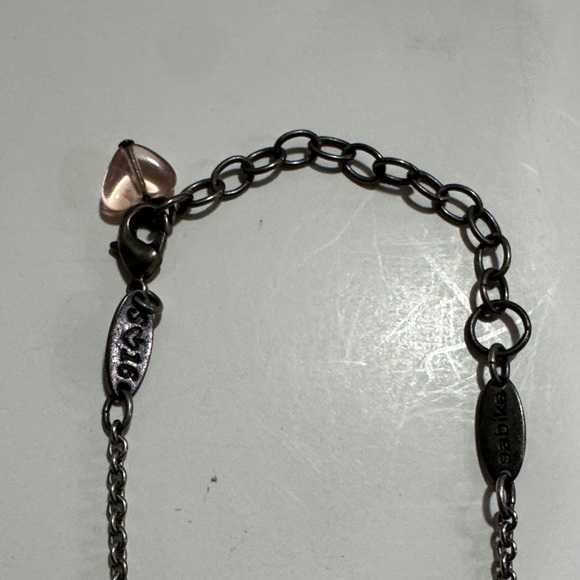 Sabika Silver Tone Necklace with Pink Pendant - Picture 5 of 14